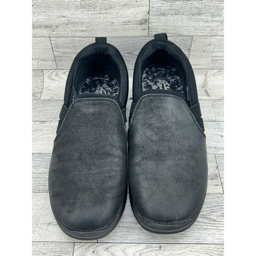 Clarks Cloudsteppers Women Sz 6.5 M‎ Black Slip On Comfort Shoes 261689544040